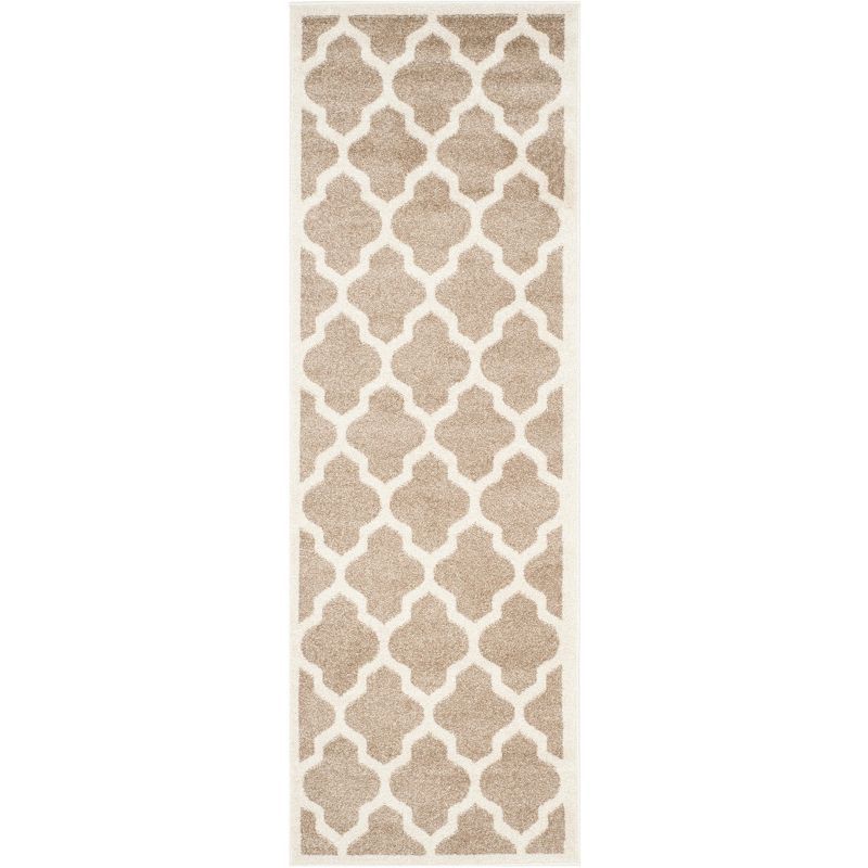 Wheat and Beige Hand-Knotted Reversible Synthetic Area Rug 27"x13"