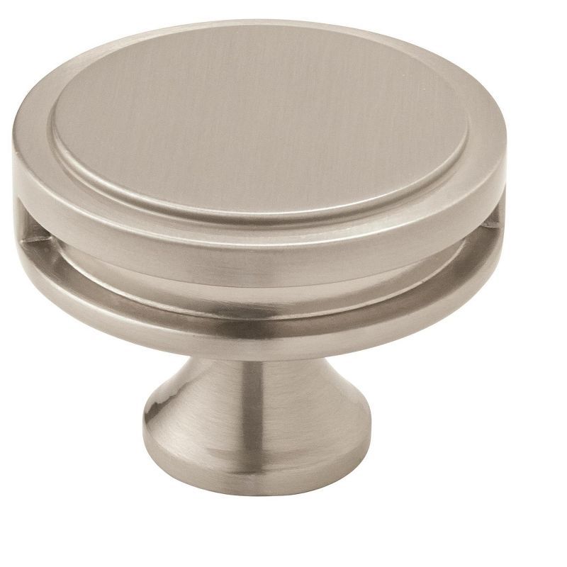 Satin Nickel Round Cabinet Knob with Mounting Hardware