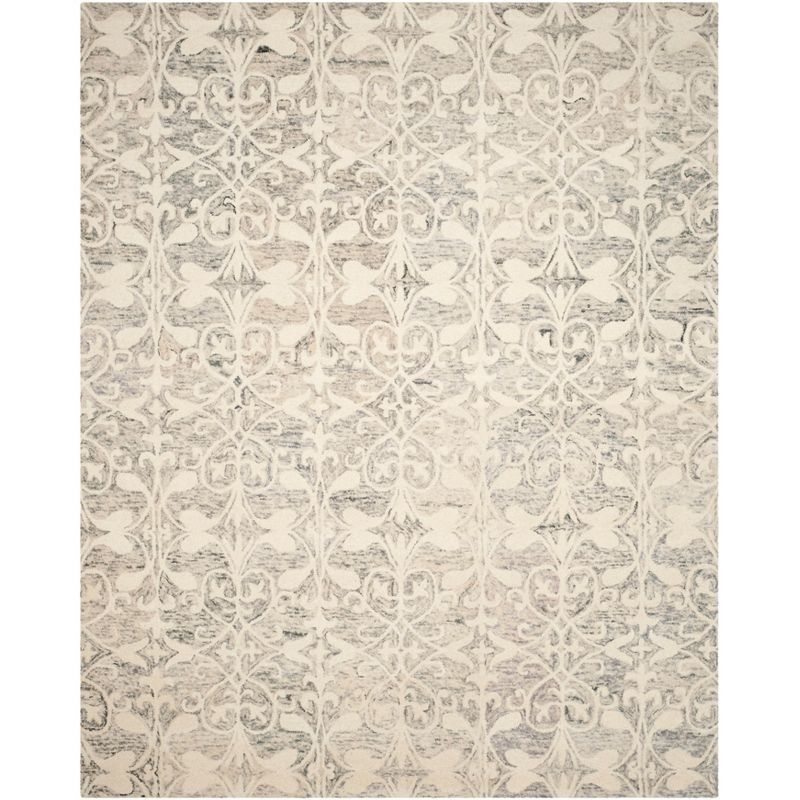 Gray and Ivory Hand-Tufted Wool 8' x 10' Area Rug