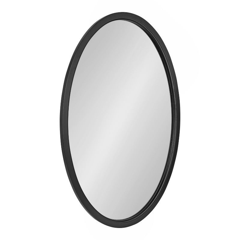 Black Oval Wood Framed Bathroom Vanity Mirror