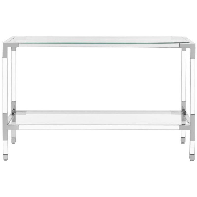 Silver Glass and Acrylic Rectangular Console Table