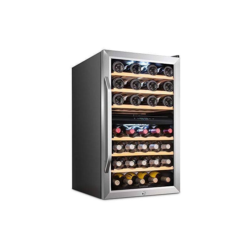 Ivation 43 Bottle Stainless Steel Dual Zone Wine Cooler