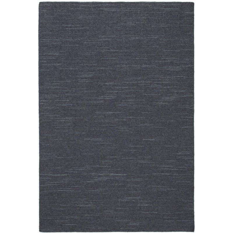 Handmade Dark Grey Wool 8' x 10' Flat Woven Area Rug