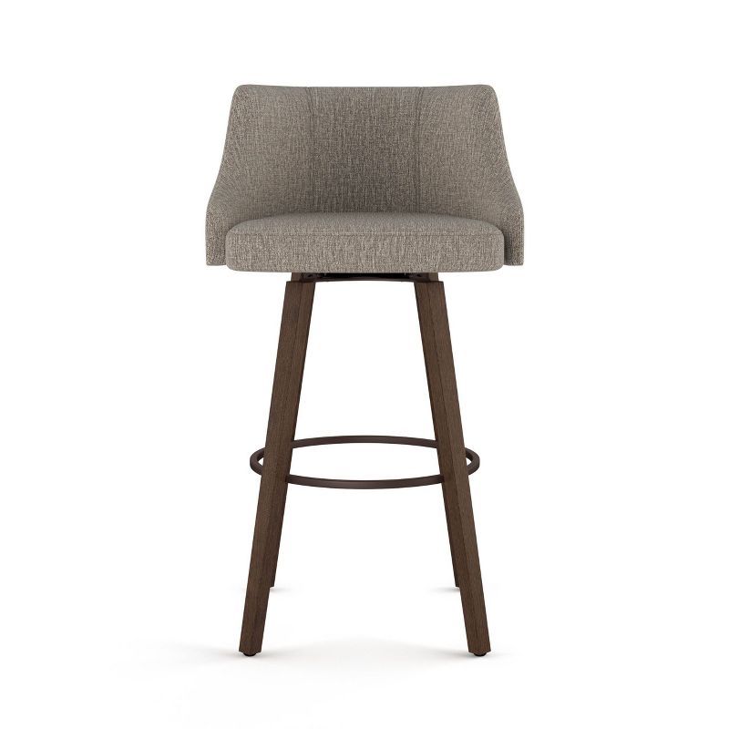 Ramon 24'' Elegant Brown Wood and Metal Swivel Counter Stool