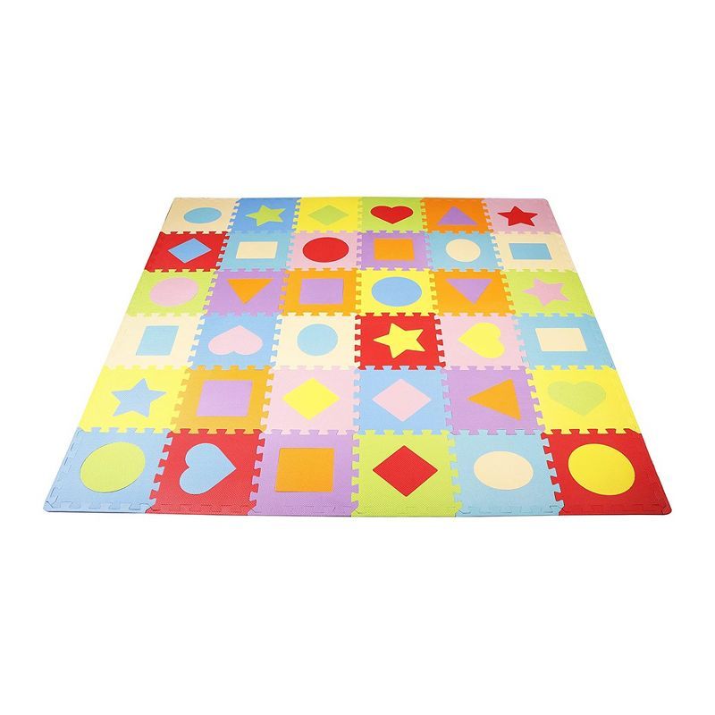 Multicolor EVA Foam Interlocking Shape Puzzle Play Mat Set