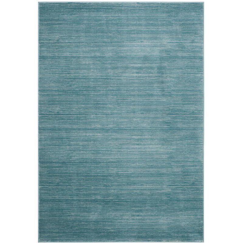 Aqua Teal Synthetic Low Pile Indoor Area Rug