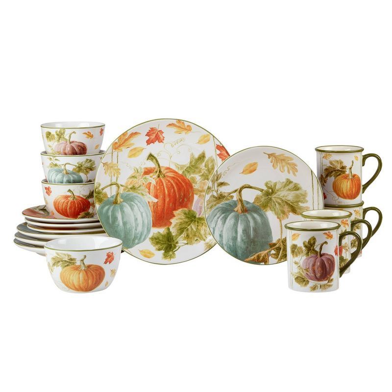 Autumn Harvest Ceramic Dinnerware Set, Service for 4