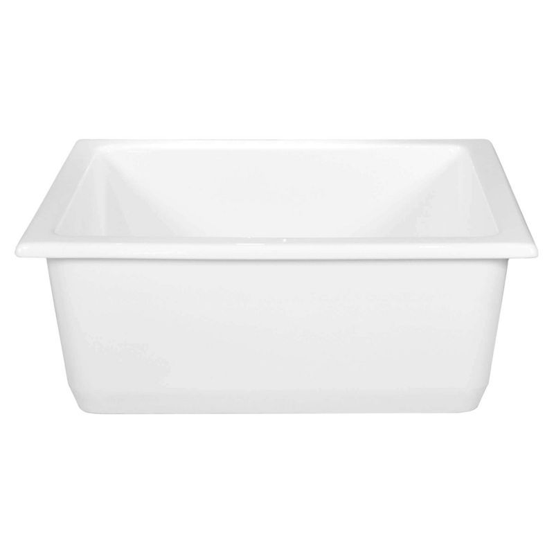 27" White Fireclay Single Bowl Undermount Kitchen Sink