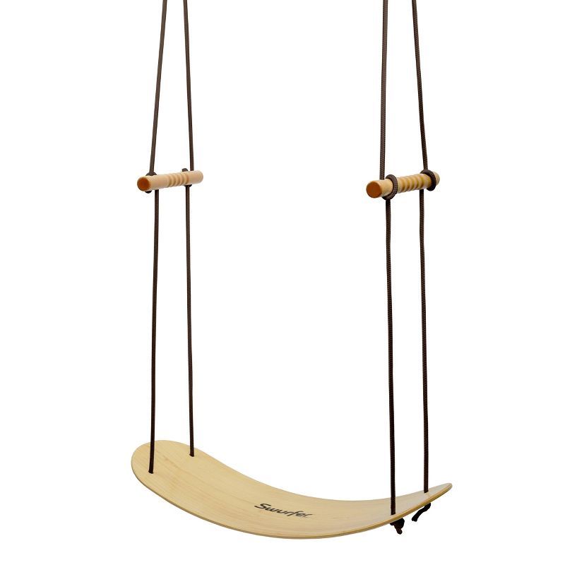 Bamboo Wood Outdoor Hanging Surf Swing with Adjustable Handles