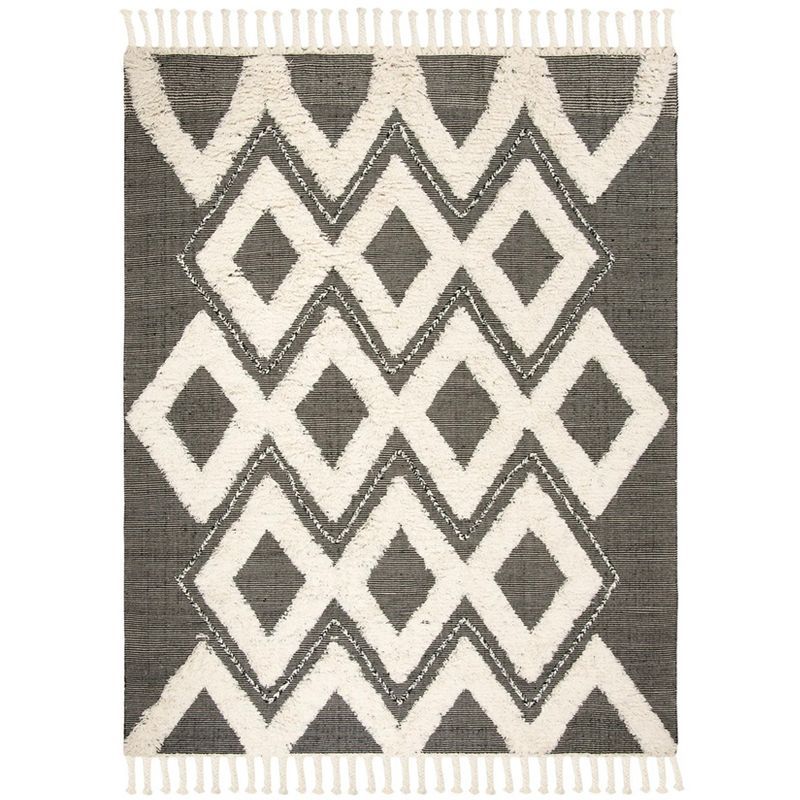 Handmade Black Wool Tufted Reversible 9' x 12' Rug
