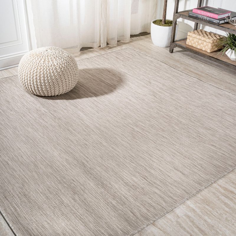 Light Gray Flatweave Synthetic Square Area Rug