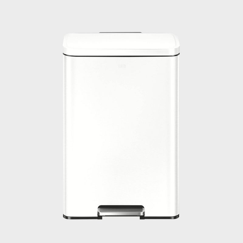 Madison Matte White Stainless Steel 50L Step Trash Can