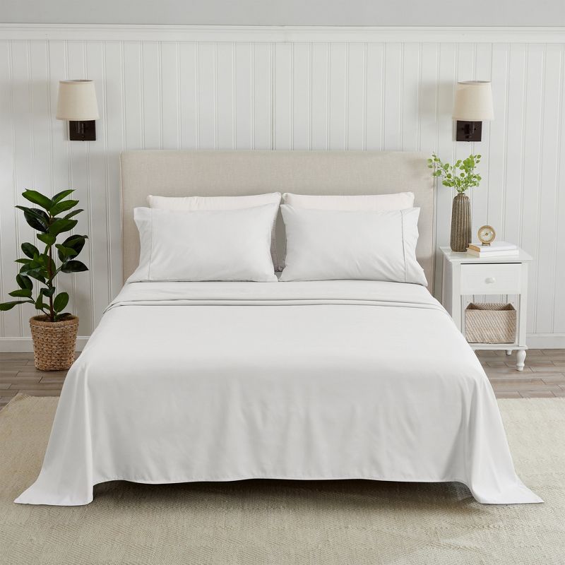 Twin White Solid Microfiber Sheet Set