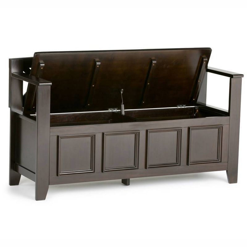 Halifax 48" Hickory Brown Solid Wood Entryway Storage Bench