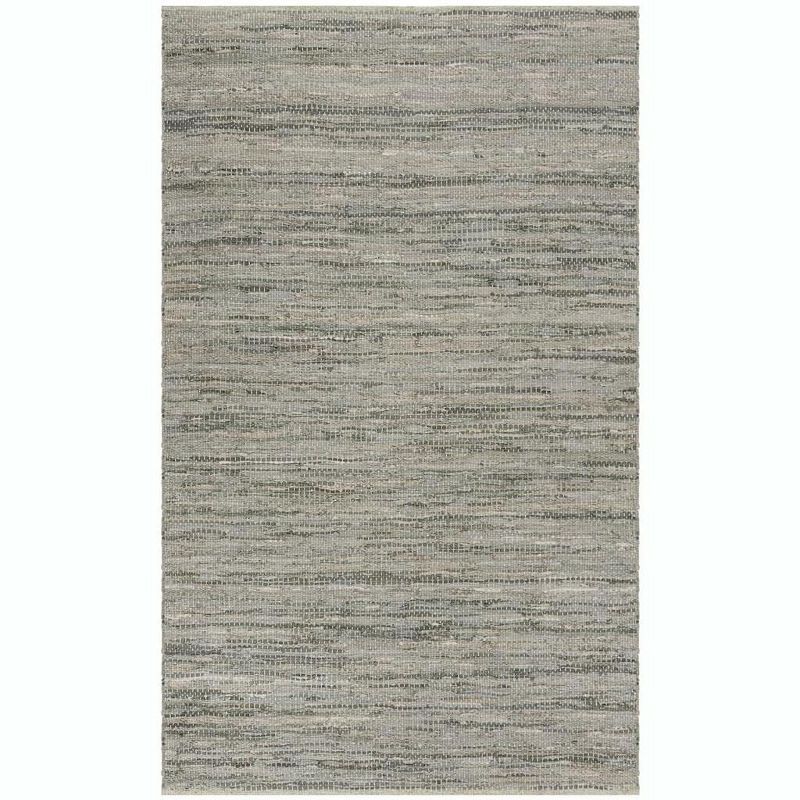 Handwoven Vintage Gray Cowhide Accent Rug - 4' x 6'