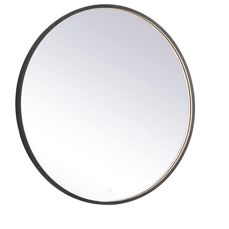 Elegant Black Aluminum LED Bathroom Vanity Mirror