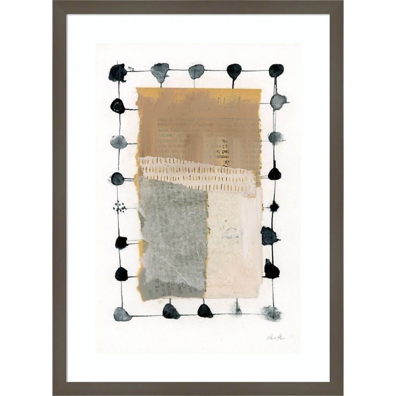 19" x 25" Neutral Collage II Framed Abstract Wall Art