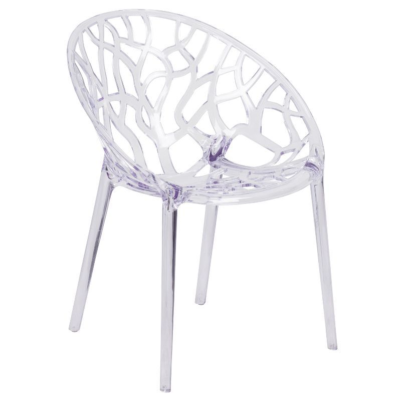 Elegant Transparent Cut-Out Design Stacking Accent Chair