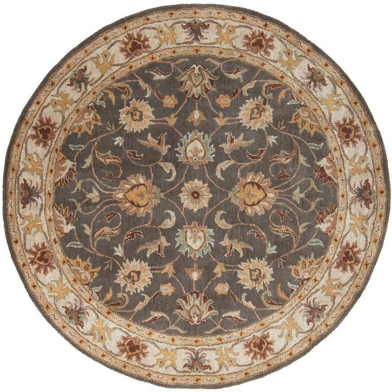 Paris 4' Round Hand-Tufted Khaki Wool Area Rug