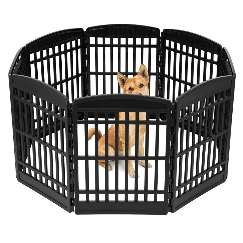 Black Plastic 34"H 8-Panel Pet Playpen