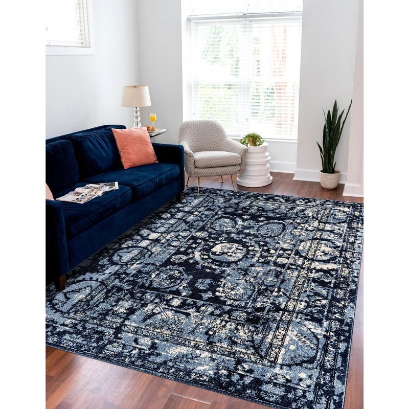 Serene Blue Mirage 3'3" x 5'3" Rectangular Easy-Care Rug