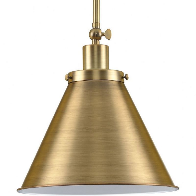 Hinton Vintage Brass 12.25" Pendant Light with Metal Shade