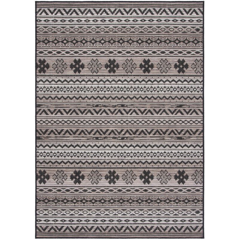 Havana Black and Brown 8' x 10' Geometric Indoor/Outdoor Rug