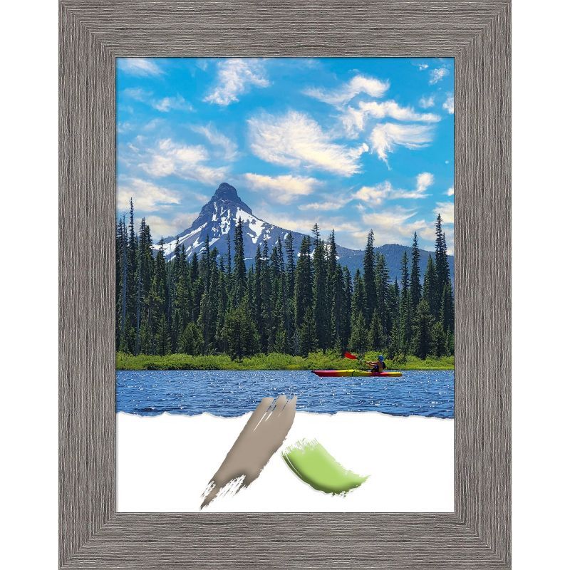 Pinstripe Plank Grey Distressed Plastic Picture Frame 29.375" x 23"