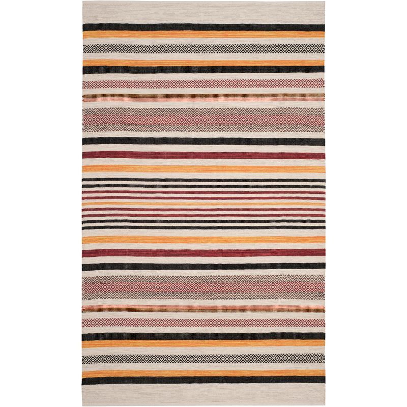 Coastal Charm Red Cotton 4' x 6' Hand-Woven Area Rug