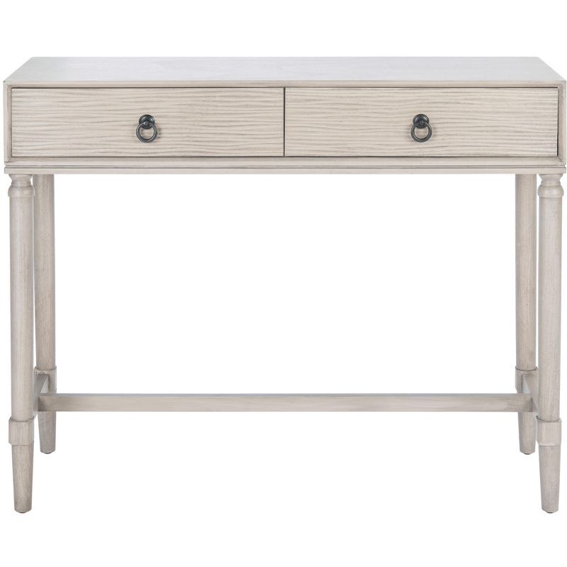Gray Pinewood Traditional Console Table with Storage