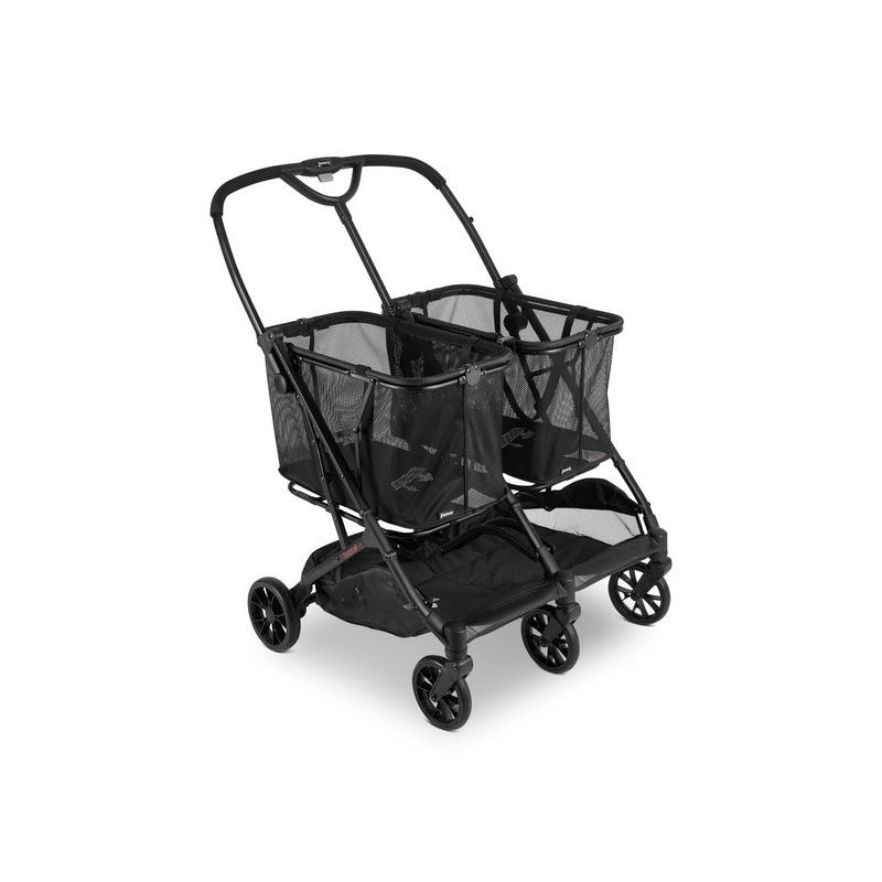 Joovy Boot X2 Black Aluminum Double Shopping Cart with Mesh Baskets