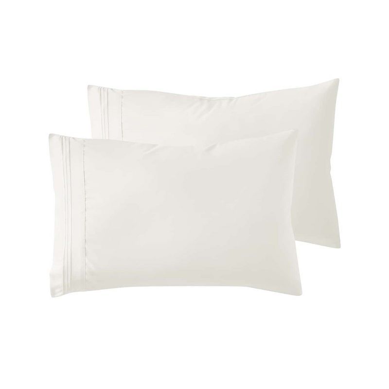 Off-White Microfiber Standard/Queen Pillowcases Set of 2