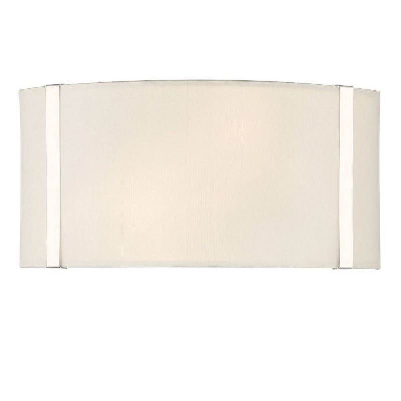 Fulton Polished Nickel Dual Silk Shade Dimmable Wall Sconce