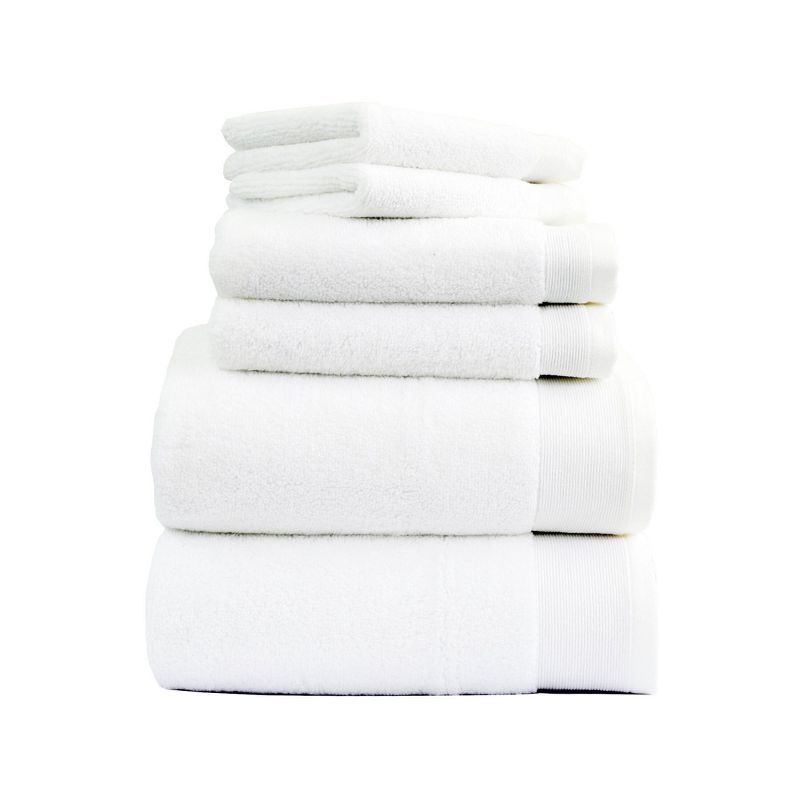 Luxury White 100% Cotton 6-Piece Towel Set