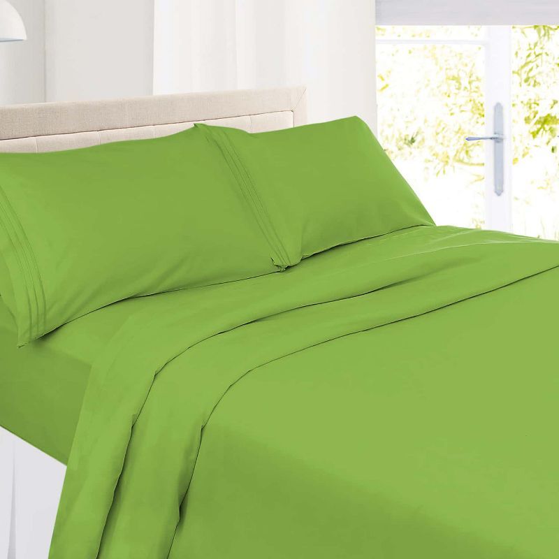 Garden Green Queen Organic Cotton Microfiber Deep Pocket Sheet Set