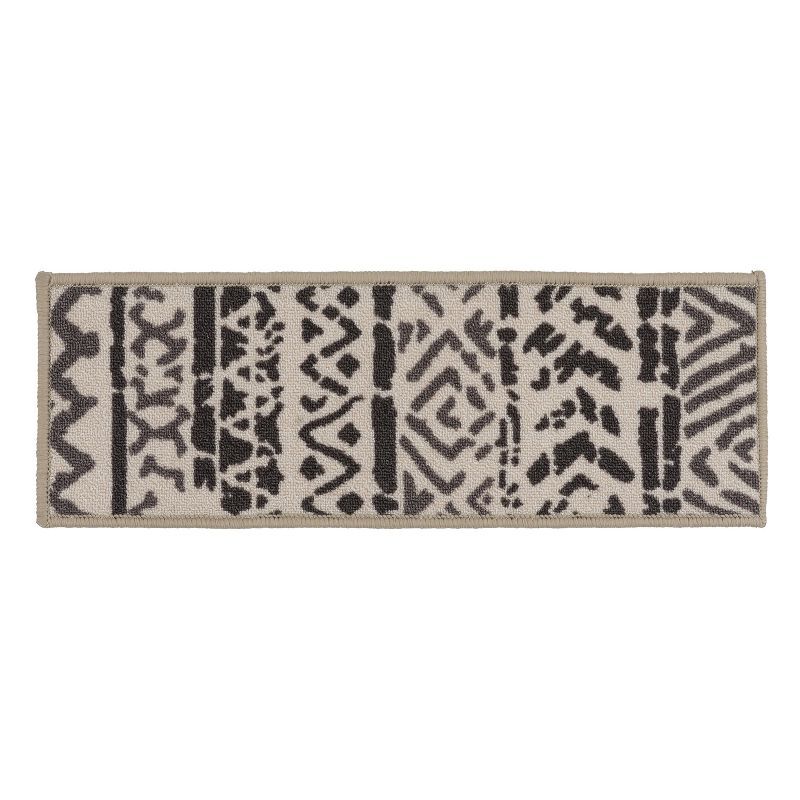 Cream and Beige Bohemian Geometric Non-Slip Stair Treads Set