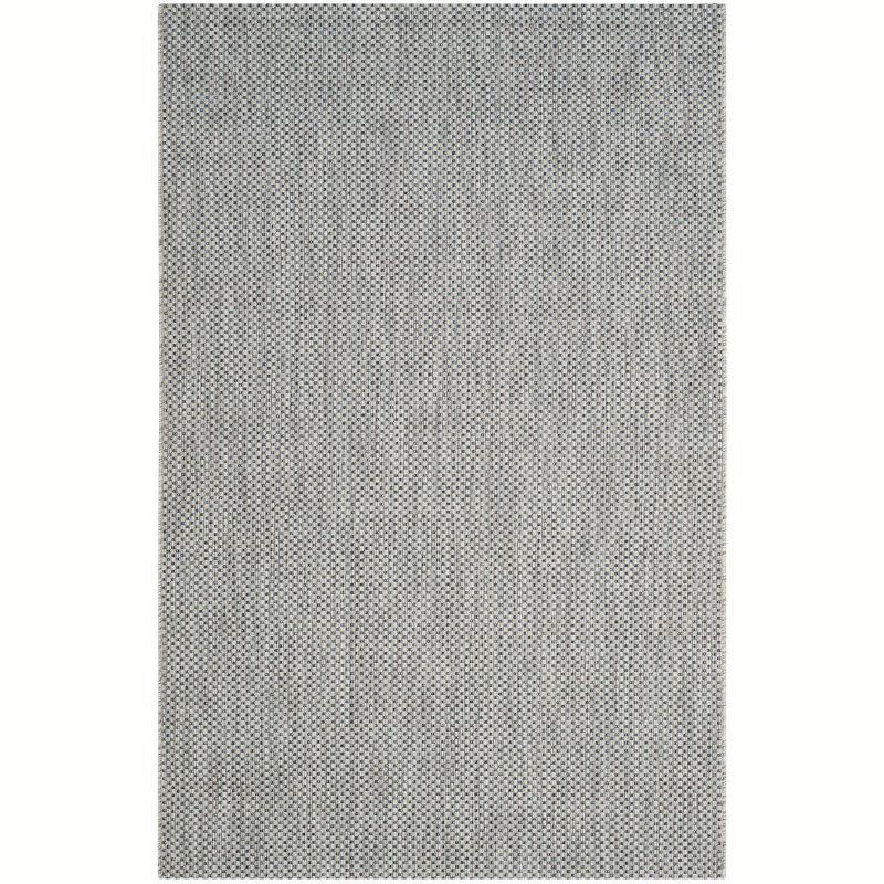 Navy & Grey Rectangular Easy-Care Viscose Area Rug - 5'3" x 7'7"