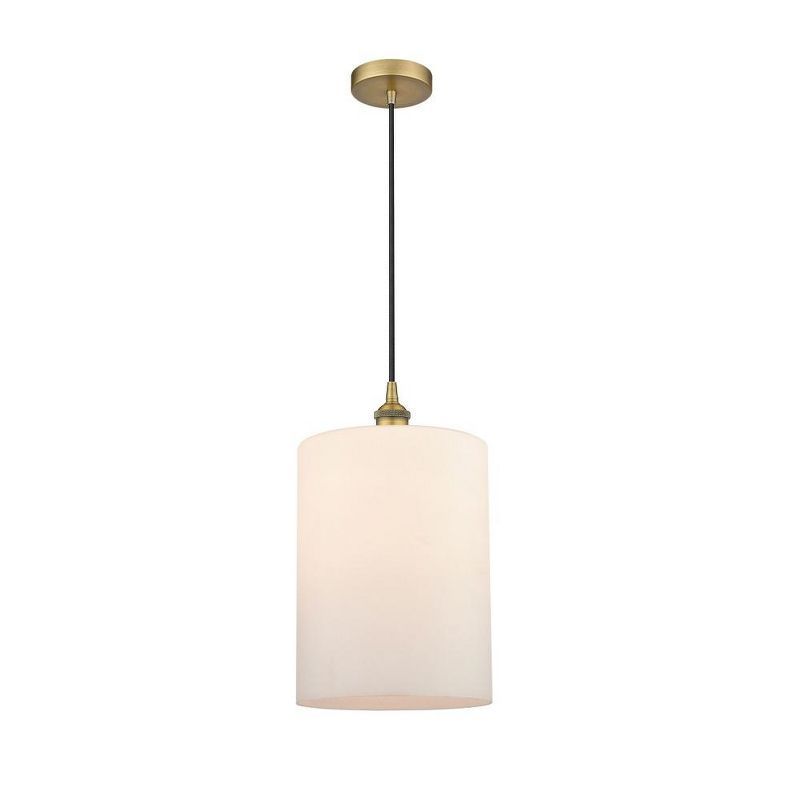 Polished Nickel Glass Mini Drum LED Pendant Light