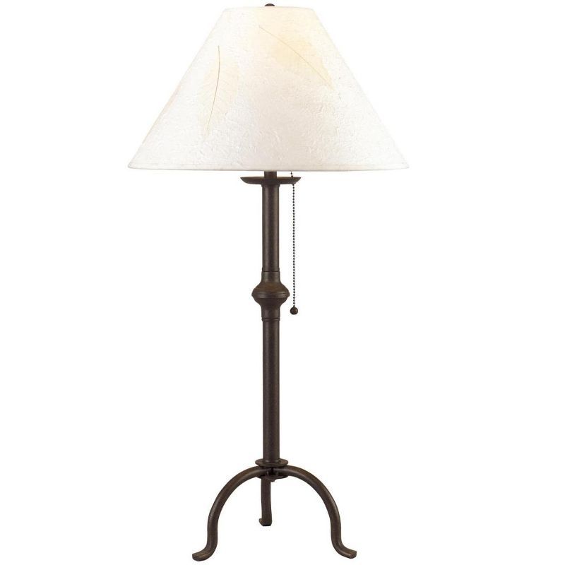 Matte Black Iron Tripod Table Lamp with Pull Chain