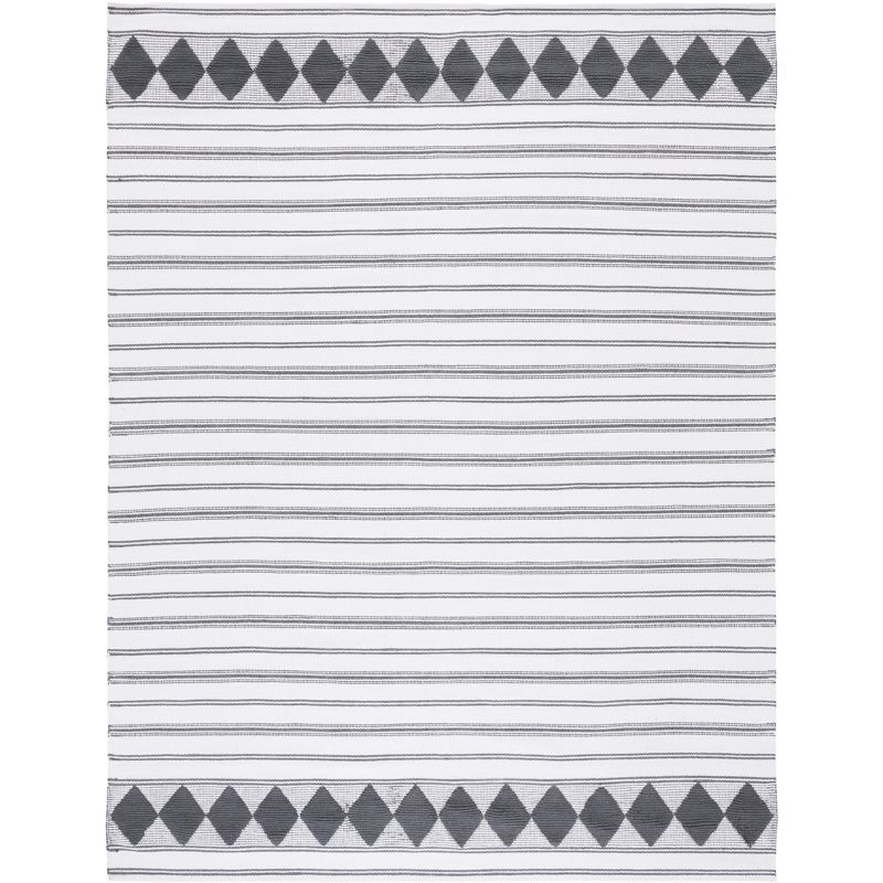 Coastal Charm Gray Cotton 8' x 10' Handwoven Flatweave Rug