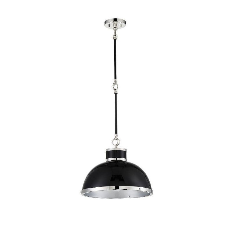 Corning Black and Polished Nickel 1-Light Pendant