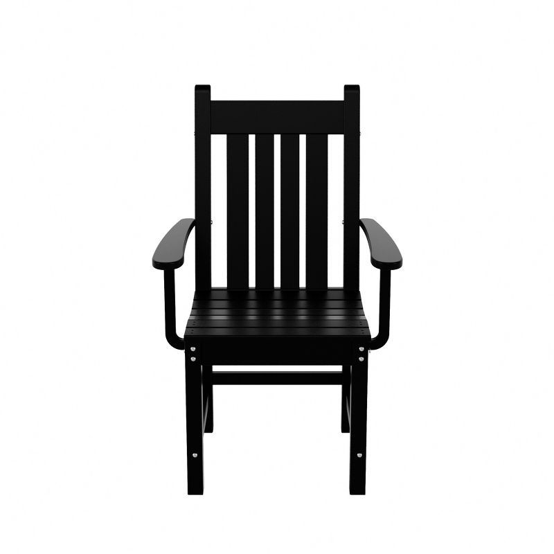 Black HDPE Outdoor Dining Armchair with Semi-Gloss Finish