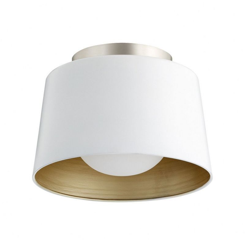 Trapeze Studio White 10.5" Glass Flush Mount Ceiling Light