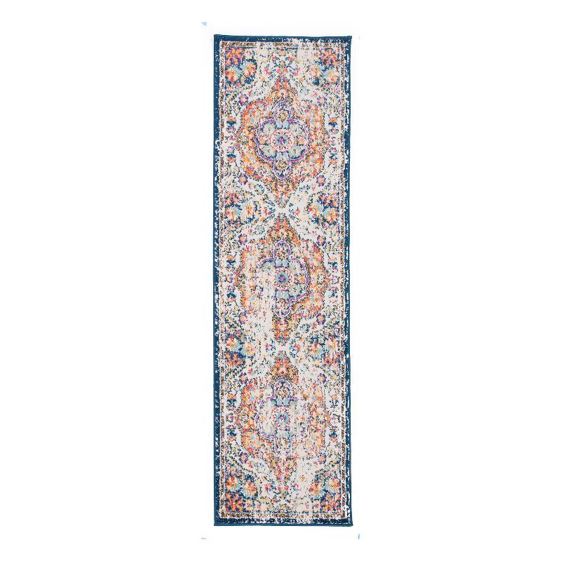 Multi-Color Distressed Bohemian Medallion Runner Rug 2'7" x 8'