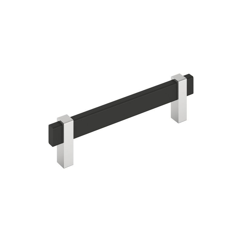 Mulino Matte Black and Polished Chrome 5-1/16 inch Bar Pull