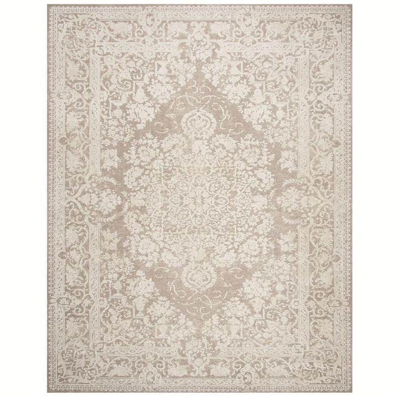 Elegant Floral Essence Hand-Knotted Beige/Cream Square Area Rug