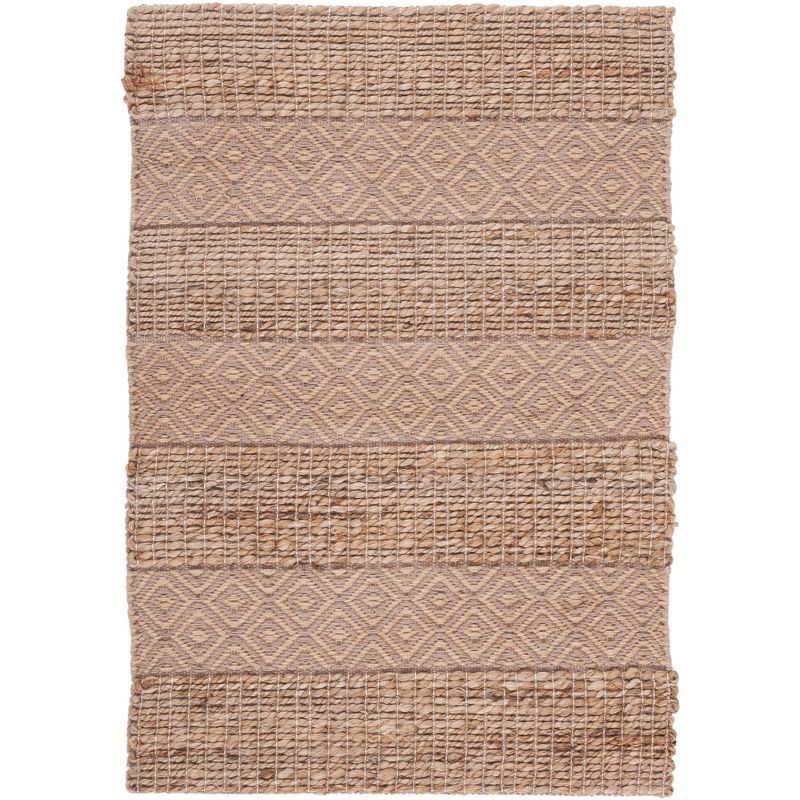 Taupe and Natural Handwoven Cotton Jute Area Rug 3' x 5'