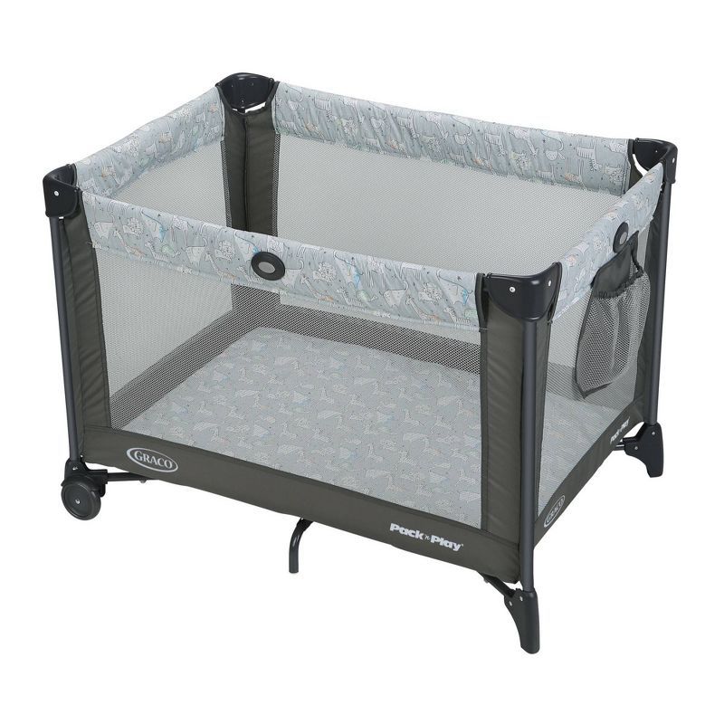 Graco Gray Portable Mesh Playard with Wheels