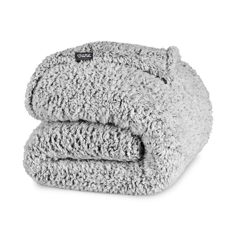 King Size Grey Faux Shearling Fleece Blanket