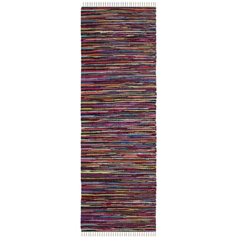 Handmade Multicolor Flat Woven Cotton Wool Area Rug